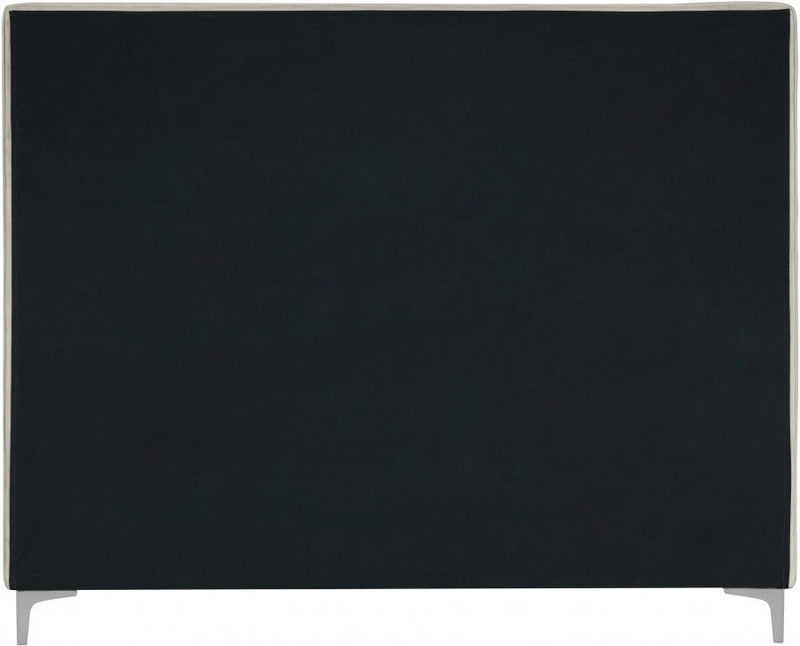 Geri Velvet King Bed Cream - Gate FurnitureKing Bed