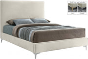 Geri Velvet King Bed Cream - Gate FurnitureKing Bed