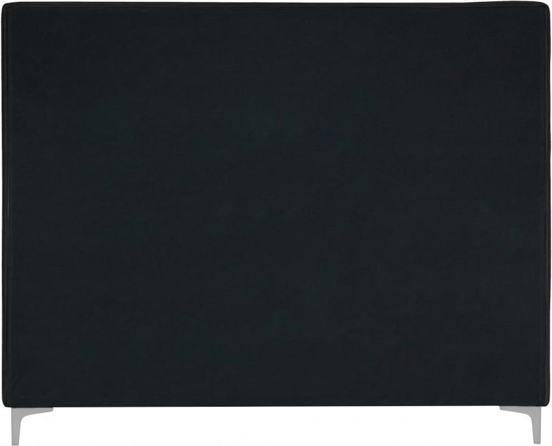 Geri Velvet Queen Bed Black - Gate FurnitureQueen Bed