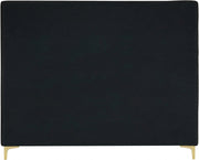 Geri Velvet Queen Bed Black - Gate FurnitureQueen Bed