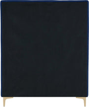 Geri Velvet Twin Bed Blue - Gate FurnitureTwin Bed