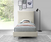 Geri Velvet Twin Bed Cream - Gate FurnitureTwin Bed