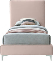 Geri Velvet Twin Bed Pink - Gate FurnitureTwin Bed