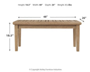 Gerianne Outdoor Coffee Table with 2 End Tables in Grayish Brown - PKG008818