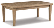 Gerianne Outdoor Coffee Table with 2 End Tables in Grayish Brown - PKG008818