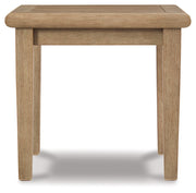 Gerianne Outdoor Coffee Table with 2 End Tables in Grayish Brown - PKG008818