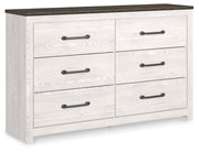 Gerridan Full Panel Bed with Dresser in White/Gray from Ashley - Luna Furniture