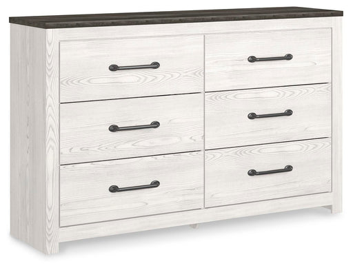 Gerridan King Panel Bed with Dresser in White/Gray - PKG009370