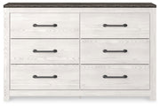 Gerridan Queen Panel Bed and Dresser in White/Gray - PKG019121