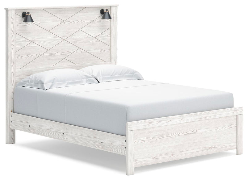 Gerridan Queen Panel Bed and Dresser in White/Gray - PKG019121
