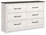 Gerridan Queen Panel Bed and Dresser in White/Gray - PKG019121
