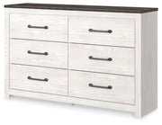 Gerridan Queen Panel Bed and Dresser in White/Gray - PKG019121