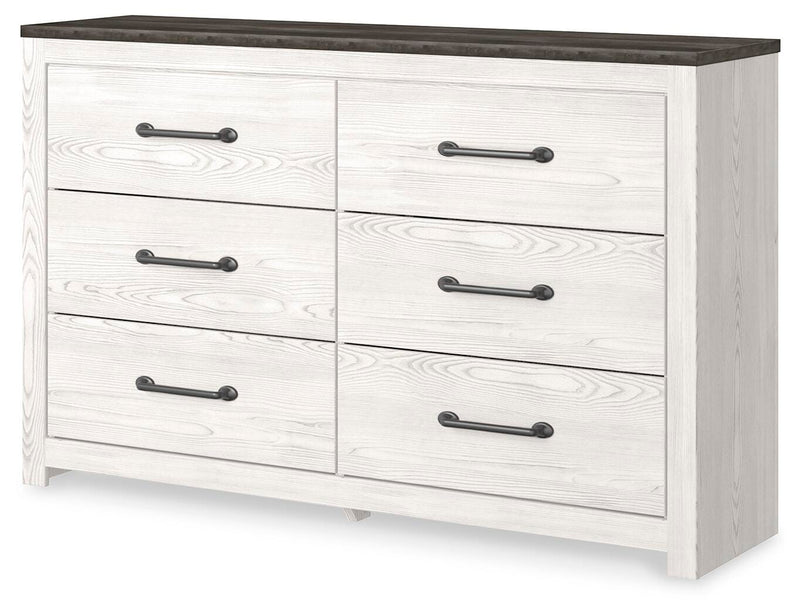 Gerridan Queen Panel Bed and Dresser in White/Gray - PKG019121