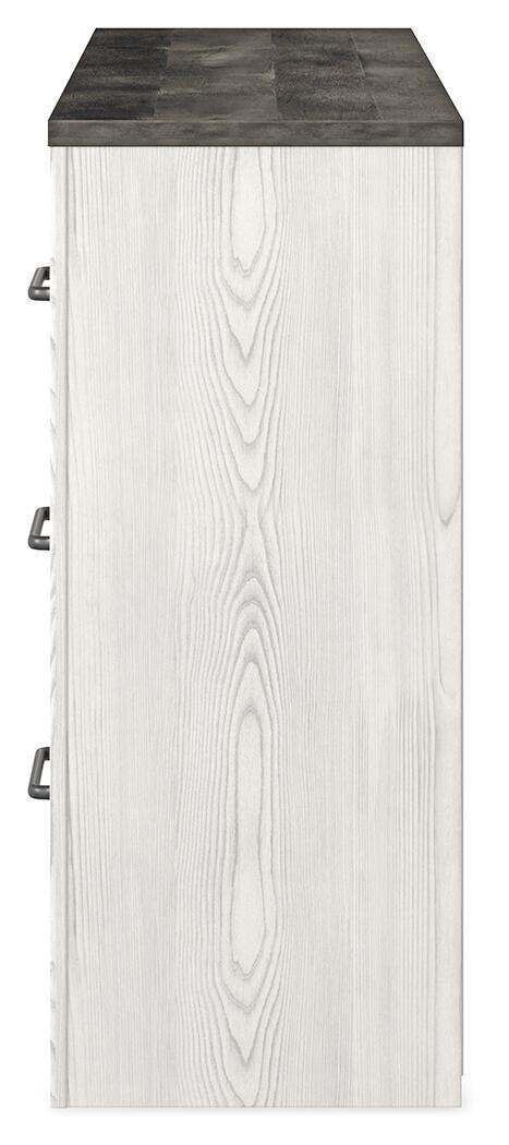 Gerridan Queen Panel Bed and Dresser in White/Gray - PKG019121