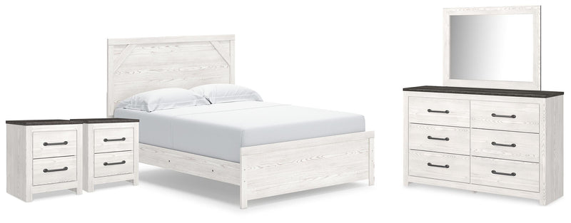 Gerridan Queen Panel Bed, Dresser, Mirror and 2 Nightstands - B1190B39