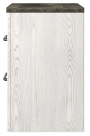Gerridan Queen Panel Bed with 2 Nightstands in White/Gray - PKG019123