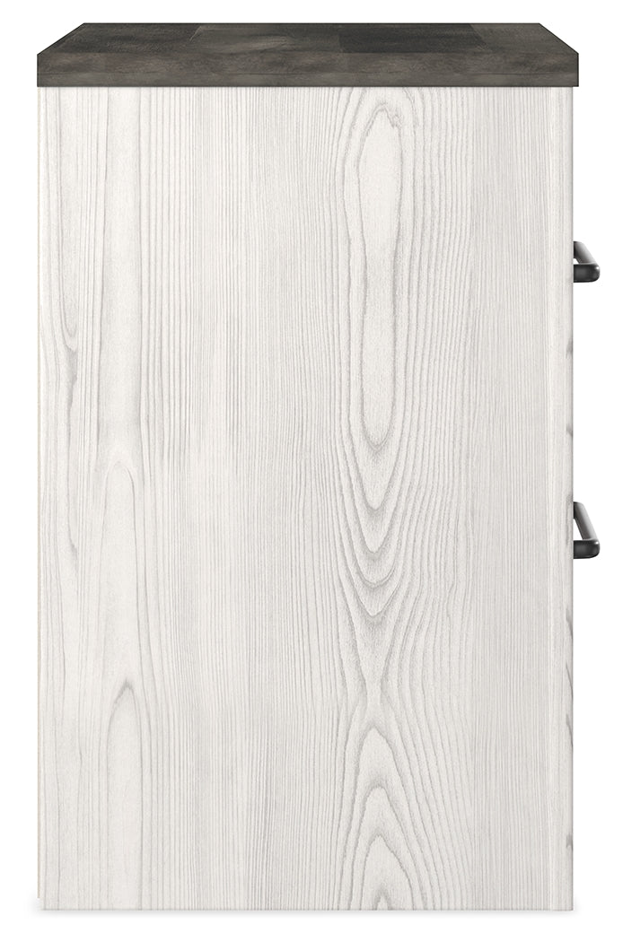 Gerridan Queen Panel Bed with 2 Nightstands in White/Gray - PKG019123
