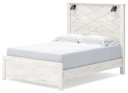 Gerridan Queen Panel Bed with 2 Nightstands in White/Gray - PKG019123