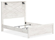 Gerridan Queen Panel Bed with 2 Nightstands in White/Gray - PKG019123