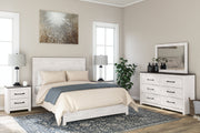 Gerridan Queen Panel Bed with Dresser in White/Gray - PKG009364