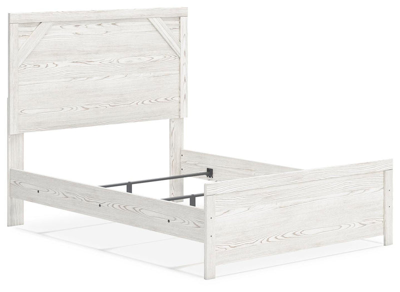 Gerridan White/Gray Full Panel Bed and 2 Nightstands - B1190B12