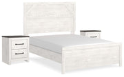 Gerridan White/Gray Full Panel Bed and 2 Nightstands - B1190B12