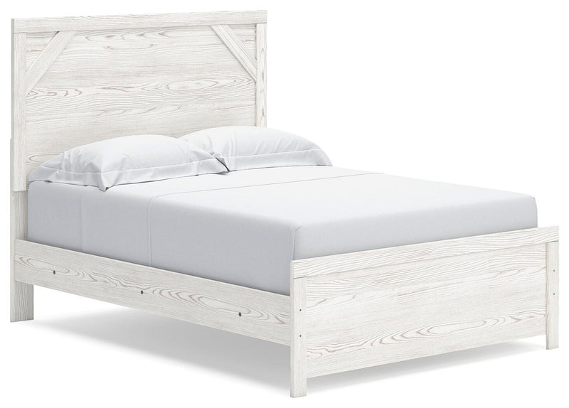 Gerridan White/Gray Full Panel Bed and 2 Nightstands - B1190B12