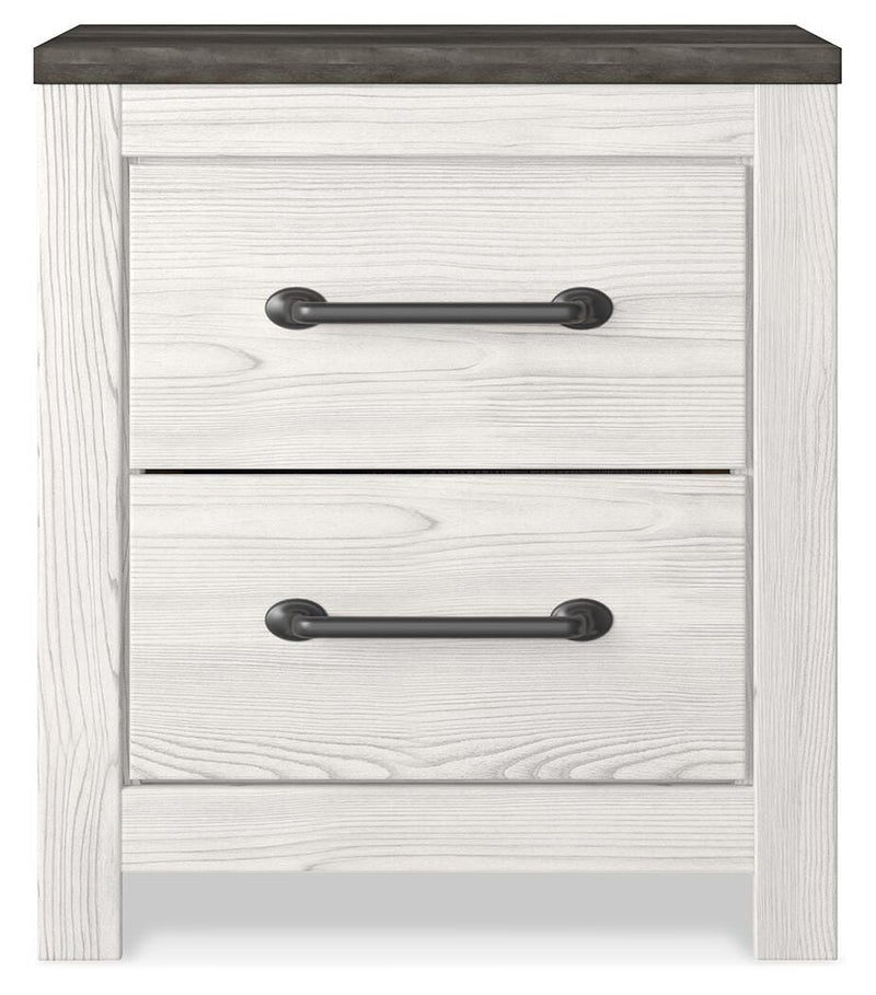 Gerridan White/Gray Full Panel Bed and 2 Nightstands - B1190B12