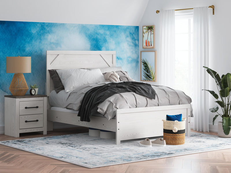Gerridan White/Gray Full Panel Bed and Chest - B1190B36