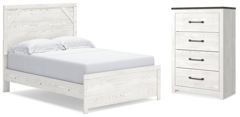 Gerridan White/Gray Full Panel Bed and Chest - B1190B36