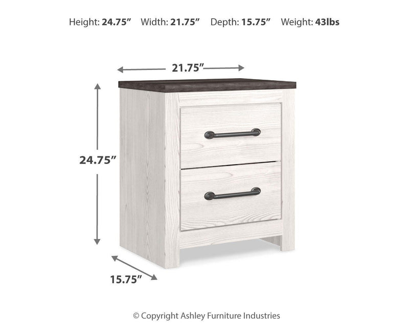 Gerridan White/Gray King Panel Bed, Chest and 2 Nightstands - B1190B25