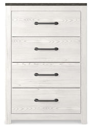 Gerridan White/Gray King Panel Bed, Chest and 2 Nightstands - B1190B25