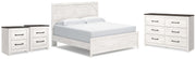 Gerridan White/Gray King Panel Bed, Dresser and 2 Nightstands - B1190B32