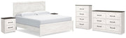 Gerridan White/Gray King Panel Bed, Dresser, Chest and 2 Nightstands - B1190B27