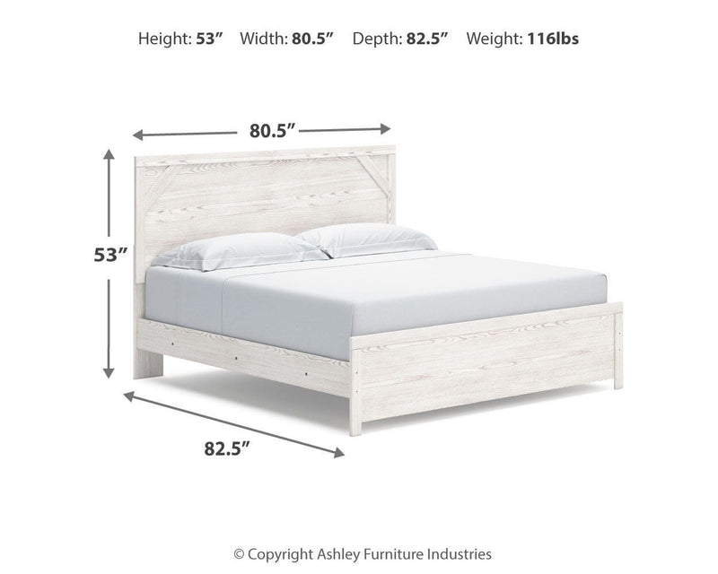Gerridan White/Gray King Panel Bed, Dresser, Chest and 2 Nightstands - B1190B27