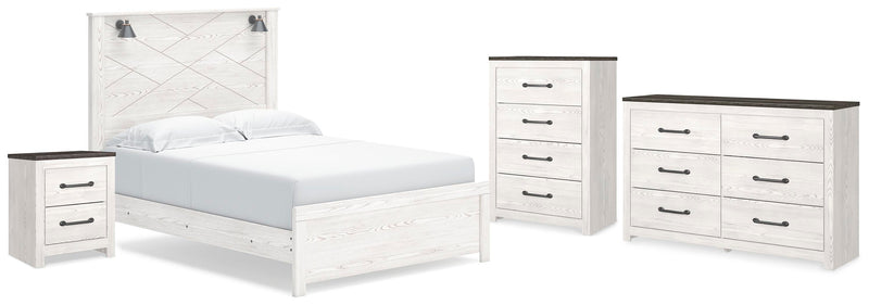 Gerridan White/Gray Queen Panel Bed, Dresser, Chest and Nightstand - B1190B26