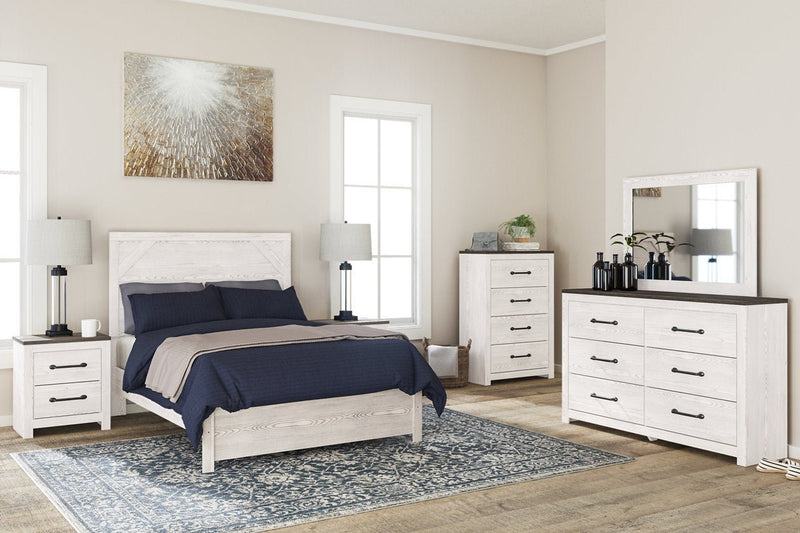 Gerridan White/Gray Full Panel Bed - Gate FurnitureFull Bed