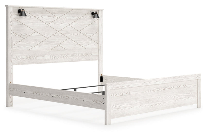 Gerridan White/Gray King Panel Bed - Gate FurnitureKing Bed