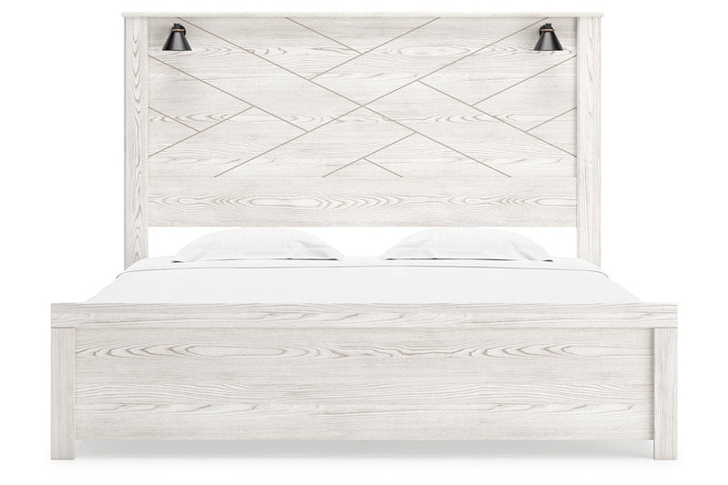 Gerridan White/Gray King Panel Bed - Gate FurnitureKing Bed
