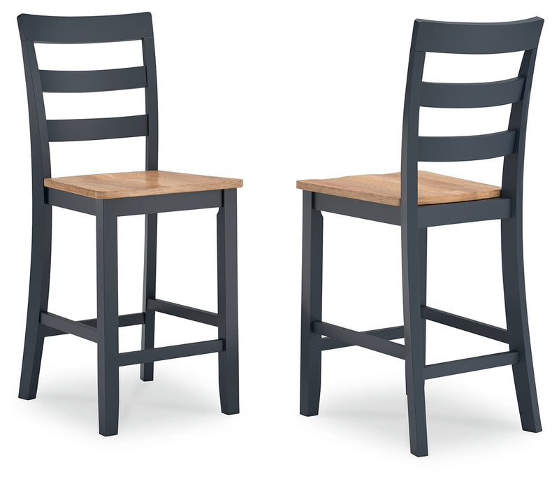 Gesthaven Counter Height Dining Table and 2 Barstools in Natural/Blue - PKG019462