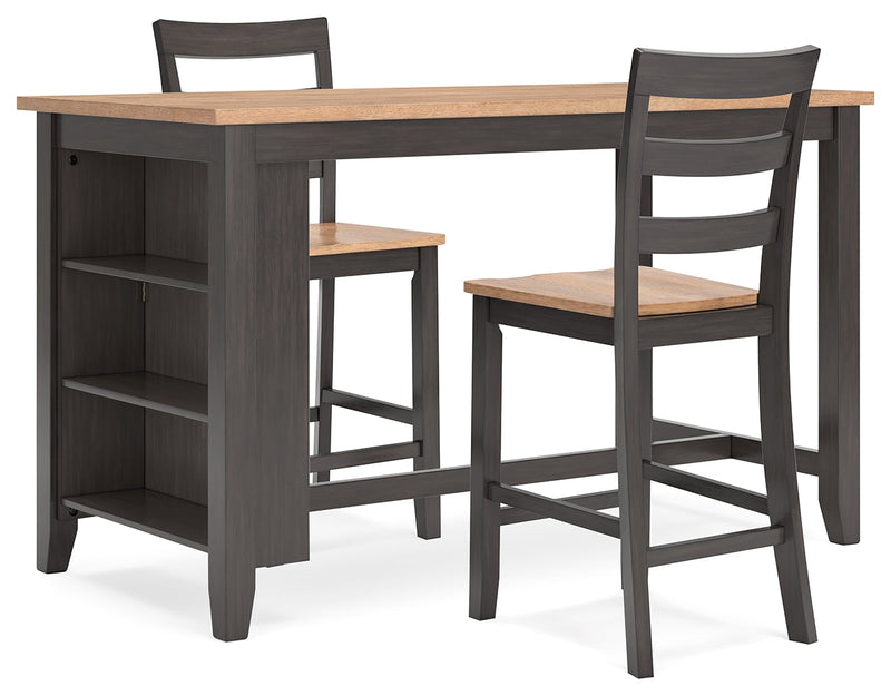 Gesthaven Counter Height Dining Table and 2 Barstools in Natural/Brown - PKG019454