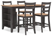 Gesthaven Counter Height Dining Table and 4 Barstools in Natural/Brown - PKG019455