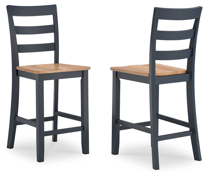 Gesthaven Natural/Blue Counter Height Barstool (Set of 2) - D399-124X2