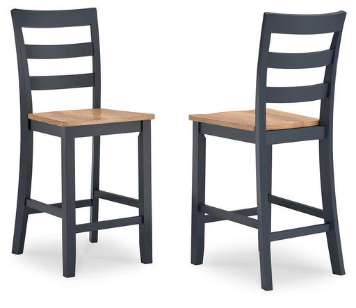 Gesthaven Natural/Blue Counter Height Barstool (Set of 2) - D399-124X2