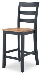 Gesthaven Natural/Blue Counter Height Barstool (Set of 2) - D399-124X2