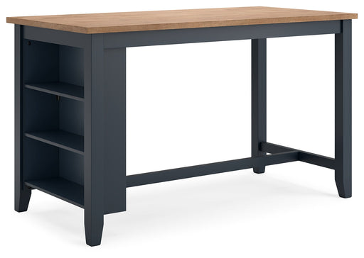 Gesthaven Natural/Blue Counter Height Dining Table - D399-13
