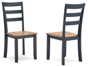 Gesthaven Natural/Blue Dining Chair, Set of 2 - D399-01