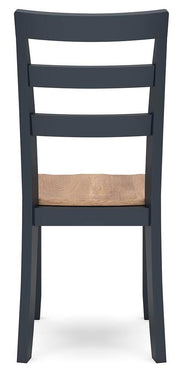 Gesthaven Natural/Blue Dining Chair (Set of 2) - D399-01X2