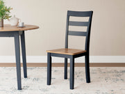 Gesthaven Natural/Blue Dining Chair (Set of 2) - D399-01X2