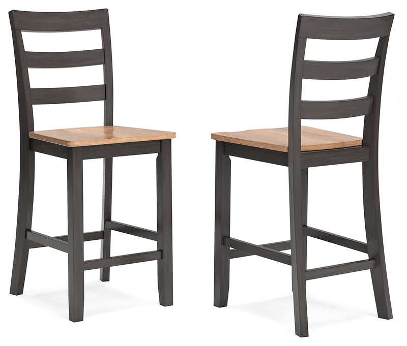 Gesthaven Natural/Brown Counter Height Barstool, Set of 2 - D396-124